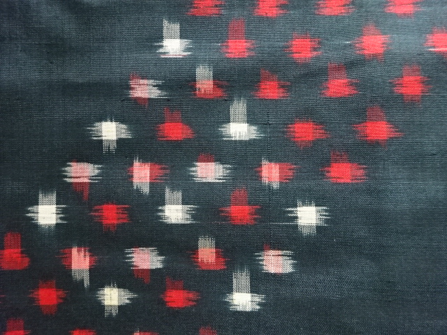 JAPANESE KIMONO / ANTIQUE KIMONO / SILK / MEISEN / WOVEN DIAGONAL STRIPE